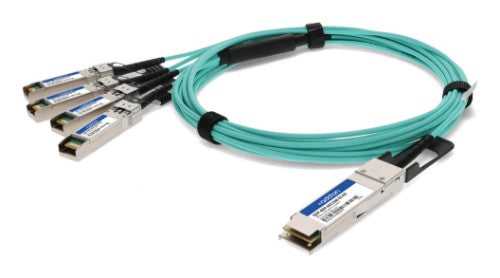 AddOn Networks QSFP-4SFP-AOC15M-EX-AO InfiniBand/fibre optic cable 590.6" (15 m) QSFP+ AOC Turquoise