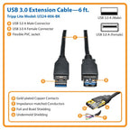 Tripp Lite U324-006-BK USB cable USB 3.2 Gen 1 (3.1 Gen 1) 72" (1.83 m) USB A Black