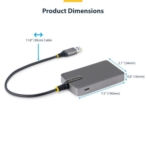 StarTech.com 5G4AC-USB-A-HUB interface hub USB 3.2 Gen 1 (3.1 Gen 1) Type-A 5000 Mbit/s Gray