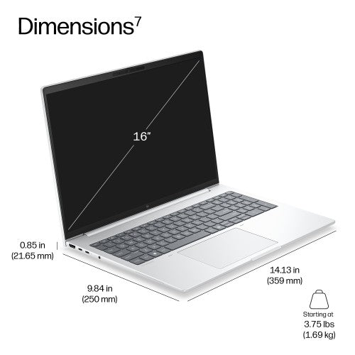 HP EliteBook 8 G2i 16 inch Notebook Next Gen AI PC Wolf Pro Security Edition Copilot+ PC Intel Core Ultra 7 Laptop 16" WUXGA 32 GB LPDDR5x-SDRAM 512 GB SSD Wi-Fi 7 (802.11be) Windows 11 Pro Silver