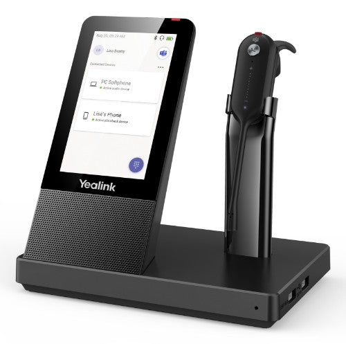 Yealink WH67 Teams Headset Wireless Ear-hook, Head-band, Neck-band Office/Call center Bluetooth Charging stand Black