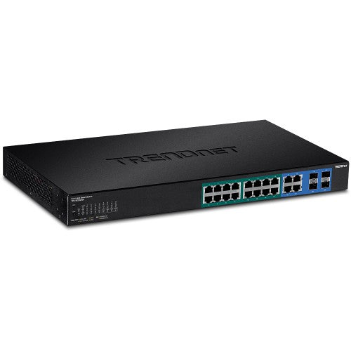 Trendnet TPE-1620WSF network switch Managed L2/L3 Gigabit Ethernet (10/100/1000) Power over Ethernet (PoE) 1U Black