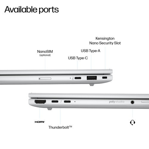 HP EliteBook 8 G1i 14 Next Gen AI PC Wolf Pro Security Edition Intel Core Ultra 5 238V Laptop 14" Touchscreen WUXGA 32 GB LPDDR5x-SDRAM 512 GB SSD Wi-Fi 7 (802.11be) Windows 11 Pro Silver