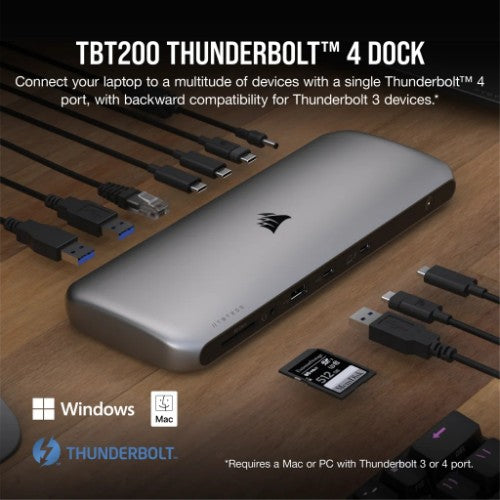 Corsair TBT200 Thunderbolt 4 2500 Mbit/s Silver