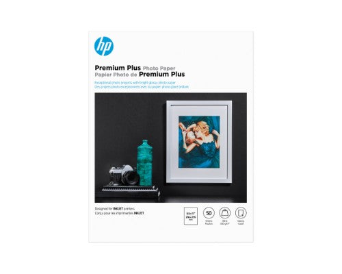 HP Premium Plus Photo Paper Glossy 80 lb 8.5 x 11 in. (216 x 279 mm) 50 sheets