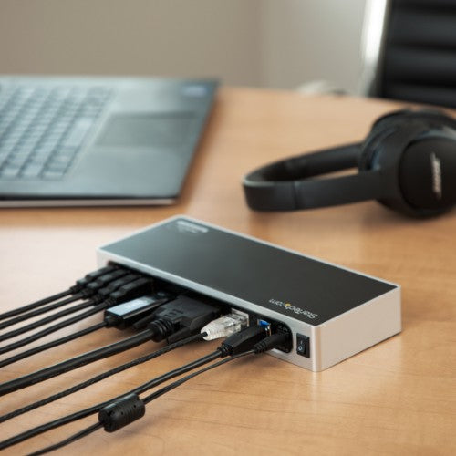 StarTech.com DK30ADD laptop dock/port replicator Wired USB 3.2 Gen 1 (3.1 Gen 1) Type-B Black, Silver