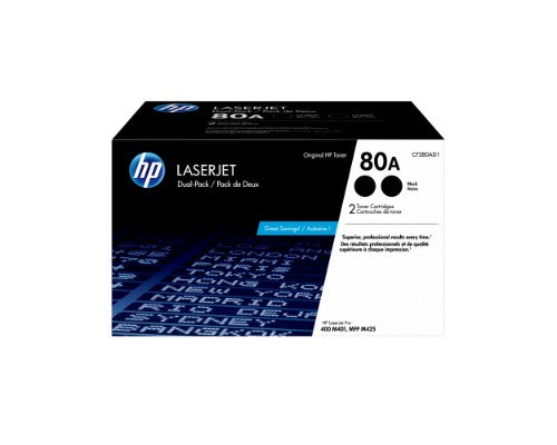 HP 80A 2-pack Black Original LaserJet Toner Cartridges
