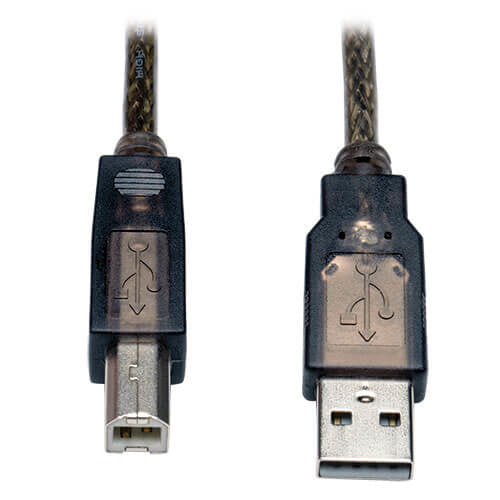 Tripp Lite U042-036 USB cable USB 2.0 431.9" (11 m) USB A USB B 0.48 Gbit/s Black