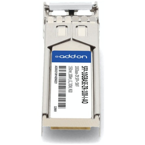AddOn Networks SFP-10GBASE-ZR-100-I-AO network transceiver module Fiber optic 10000 Mbit/s SFP+ 1550 nm