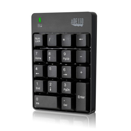 Adesso WKB-6010UB numeric keypad Universal RF Wireless Black