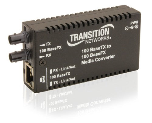 Transition Networks M/E-TX-FX-01(SC) network media converter Internal 100 Mbit/s 1300 nm Multi-mode Black
