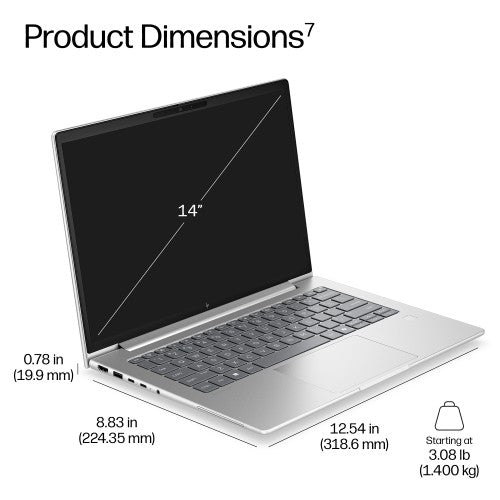 HP EliteBook 6 G2i 14 inch Notebook Next Gen AI PC Wolf Pro Security Edition Copilot+ PC Laptop 14" WUXGA 16 GB DDR5-SDRAM 512 GB SSD Wi-Fi 7 (802.11be) Windows 11 Pro Silver