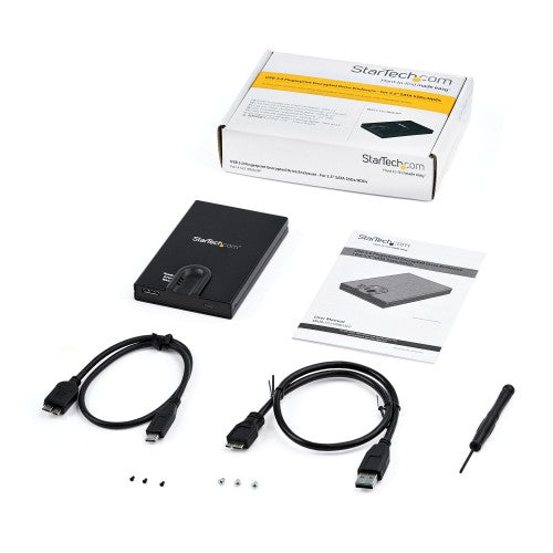 StarTech.com S251BMU3FP storage drive enclosure HDD/SSD enclosure Black 2.5"