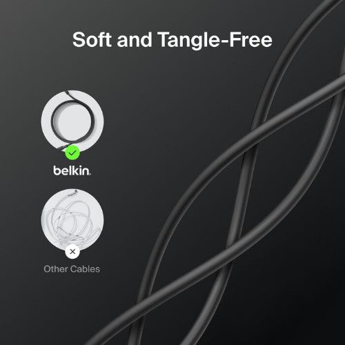Belkin CAB021FQ3MBK USB cable 118.1" (3 m) USB A USB C Black