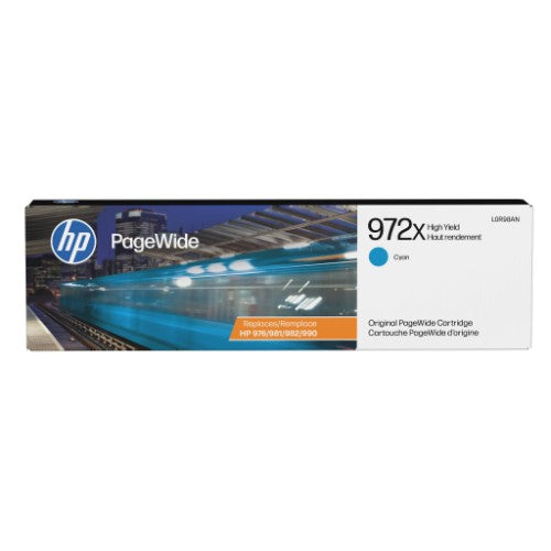 HP 972X High Yield Cyan Original PageWide Cartridge
