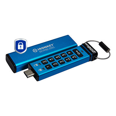 Kingston Technology IronKey 256GB USB-C Keypad 200C, FIPS 140-3 Lvl 3 AES-256