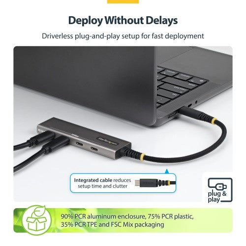 StarTech.com 309B-USBC-HUB interface hub USB 3.2 Gen 2 (3.1 Gen 2) Type-C 10000 Mbit/s Gray