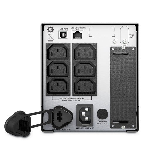 APC SMT750I uninterruptible power supply (UPS) Line-Interactive 0.75 kVA 500 W 8 AC outlet(s)