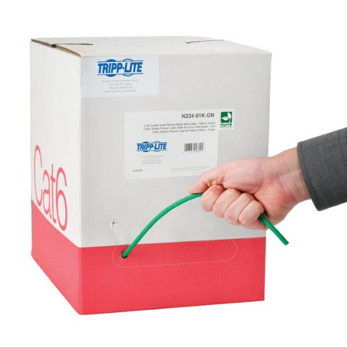 Tripp Lite N224-01K-GN networking cable Green 12000" (304.8 m) Cat6 U/UTP (UTP)