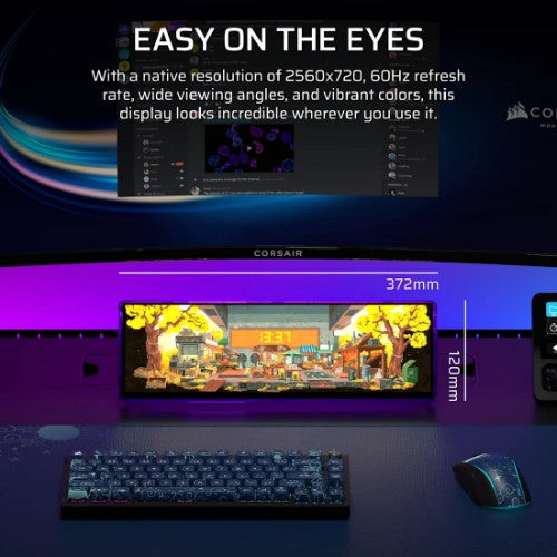 Corsair XENEON EDGE computer monitor 14.5" 2560 x 720 pixels LCD Touchscreen Purple