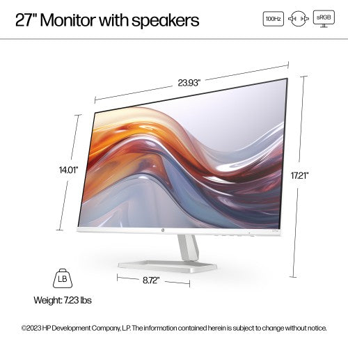 HP Series 5 27 inch FHD Monitor with Speakers - 527sa