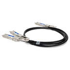 AddOn Networks QSFPDD-200G-2QSFP28-PDAC1M-AO InfiniBand/fibre optic cable 39.4" (1 m) 4xQSFP28 QSFP-DD Black, Silver
