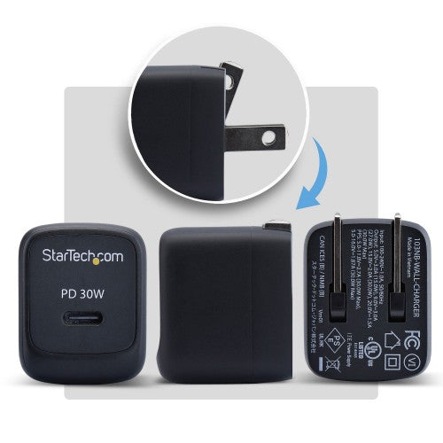 StarTech.com 103NB-WALL-CHARGER mobile device charger Universal Black AC Fast charging Indoor
