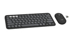 Logitech Pebble 2 Combo keyboard Mouse included Universal RF Wireless + Bluetooth QWERTY English Graphite