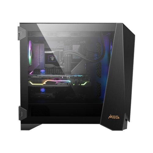 MSI Infinite ZS 9NVZ-2261US AMD Ryzen™ 9 9950X3D 32 GB LPDDR5-SDRAM 2 TB SSD NVIDIA GeForce RTX 5090 Windows 11 Home Desktop PC Black
