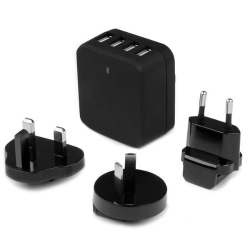 StarTech.com USB4PACBK mobile device charger Universal Black AC Indoor