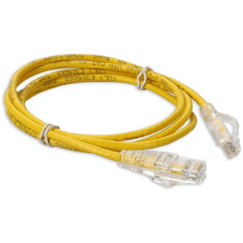 AddOn Networks ADD-1-5FSLCAT6A-YW networking cable Yellow 18.1" (0.46 m) Cat6a U/UTP (UTP) Round