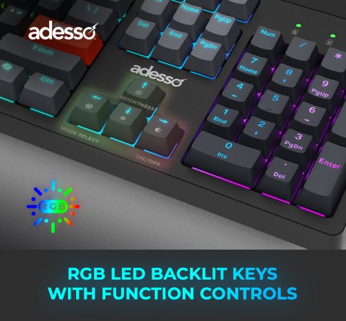 Adesso EasyTouch 1300 keyboard Home/Office USB + RF Wireless + Bluetooth QWERTY US English Black, Gray