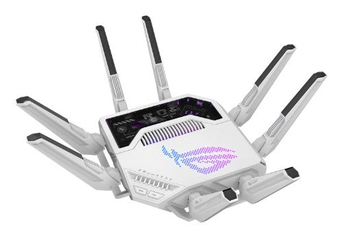 ASUS ROG Rapture GT-BE19000AI wireless router 10 Gigabit Ethernet Tri-band (2.4 GHz / 5 GHz / 6 GHz) White