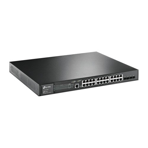 TP-Link JetStream TL-SG3428MP network switch Managed L2+ Gigabit Ethernet (10/100/1000) Power over Ethernet (PoE) 1U Black