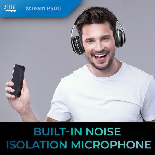 Adesso Xtream P500 Headset Wired & Wireless Head-band Calls/Music Bluetooth Black, Silver