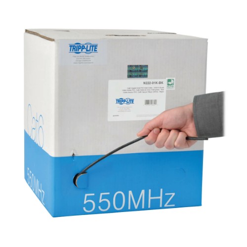 Tripp Lite N222-01K-BK networking cable Black 12000" (304.8 m) Cat6 U/UTP (UTP)
