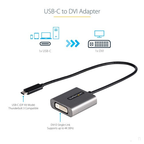 StarTech.com CDP2DVIEC USB graphics adapter 1920 x 1200 pixels Black, Silver