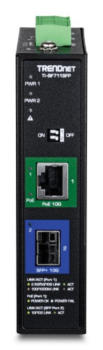 Trendnet TI-BF711SFP network media converter 10000 Mbit/s Black