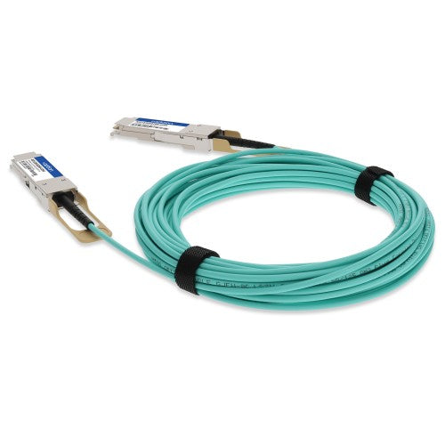 AddOn Networks ADD-Q28JUQ28DE-O15M InfiniBand/fibre optic cable 590.6" (15 m) QSFP28 AOC Aqua color