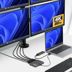 StarTech.com QUAD-USB-DP-ADAPT laptop dock/port replicator Wired USB 3.2 Gen 1 (3.1 Gen 1) Type-C Gray