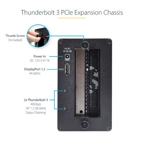 StarTech.com TB31PCIEX16 laptop dock/port replicator Wired Thunderbolt 3 Black