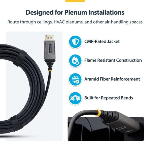 StarTech.com 8K-AOC-15M-DP-CABLE DisplayPort cable 590.6" (15 m) Black