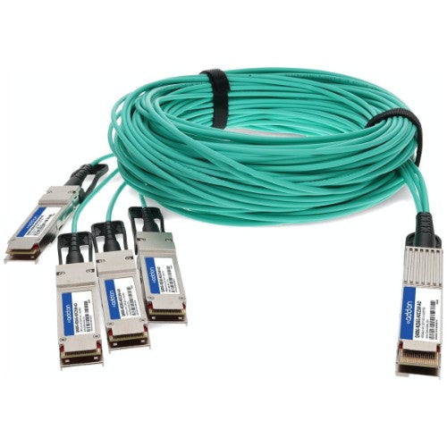 AddOn Networks Q400G-4Q56G-AOC5M-AO InfiniBand/fibre optic cable 196.9" (5 m) QSFP-DD 4x QSFP56 Turquoise