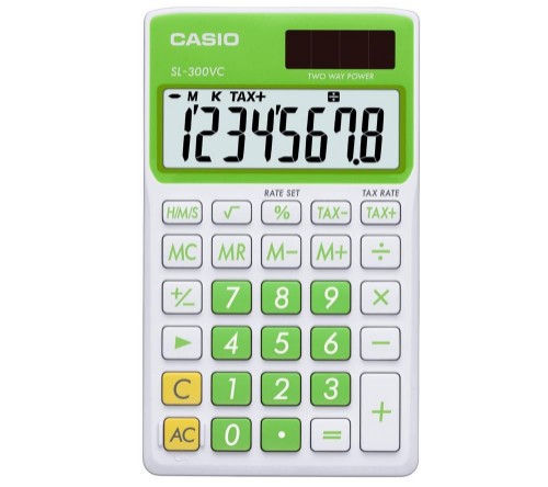 Casio SL-300VC calculator Pocket Display Green, White