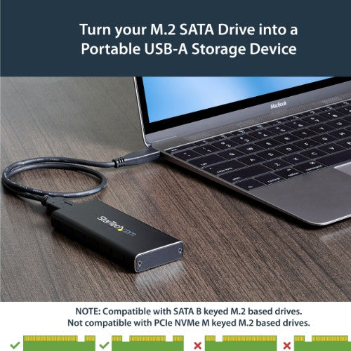 StarTech.com SM21BMU31C3 storage drive enclosure SSD enclosure Black, Silver M.2
