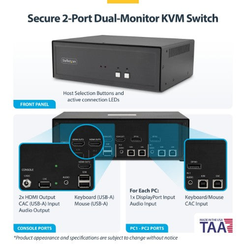 StarTech.com CK4-PM102C KVM switch Black