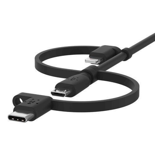 Belkin BOOST CHARGE USB cable 39.4" (1 m) USB A USB C/Micro-USB B/Lightning Black