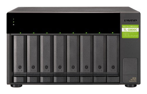 QNAP TL-D800C-US storage drive enclosure HDD/SSD enclosure Black, Gray 2.5/3.5"