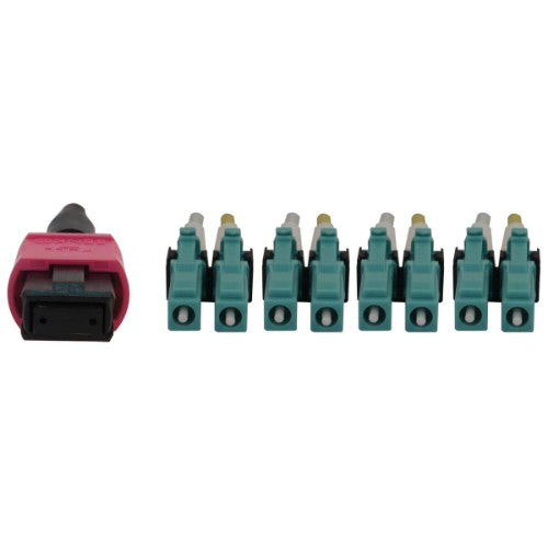 Tripp Lite N845X-02M-8L-MG InfiniBand/fibre optic cable 78.7" (2 m) MPO/MTP 4x LC OFNR Aqua color, Black, Magenta