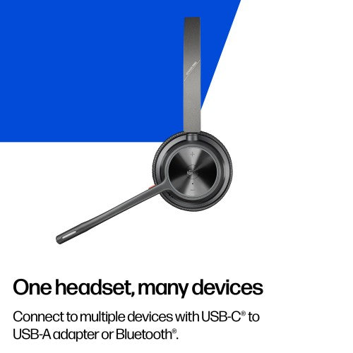 HP Poly Voyager 4320-M Microsoft Teams Certified Headset +BT700 dongle +Charging Stand
